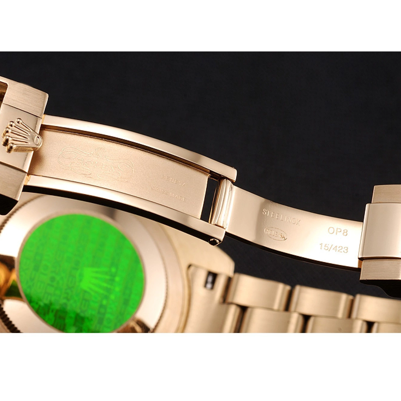 Rolex aaa copy Markings And With Bracelet Gold Gold Bezel Yellow Submariner Diamond Swiss Case Rolex Dial Black 0629